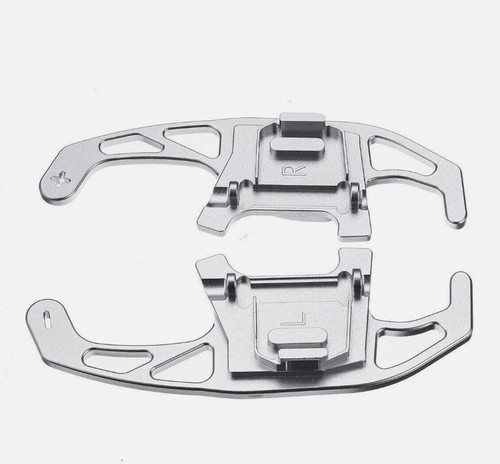 Silver steering wheel - wheel, shift